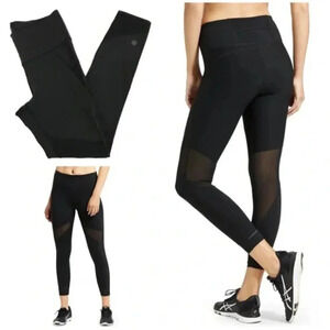 Athleta Black Stealth Mesh Tights Leggings  Black | XXS